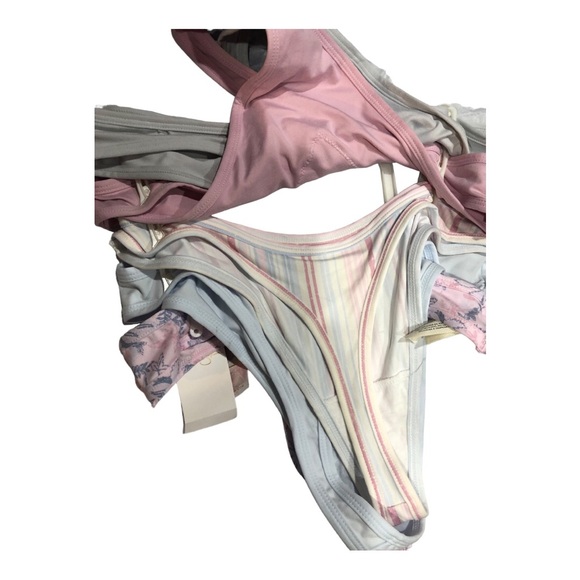 Jessica Simpson 5pk pink blue gray multi thong panties size large new - Picture 8 of 14